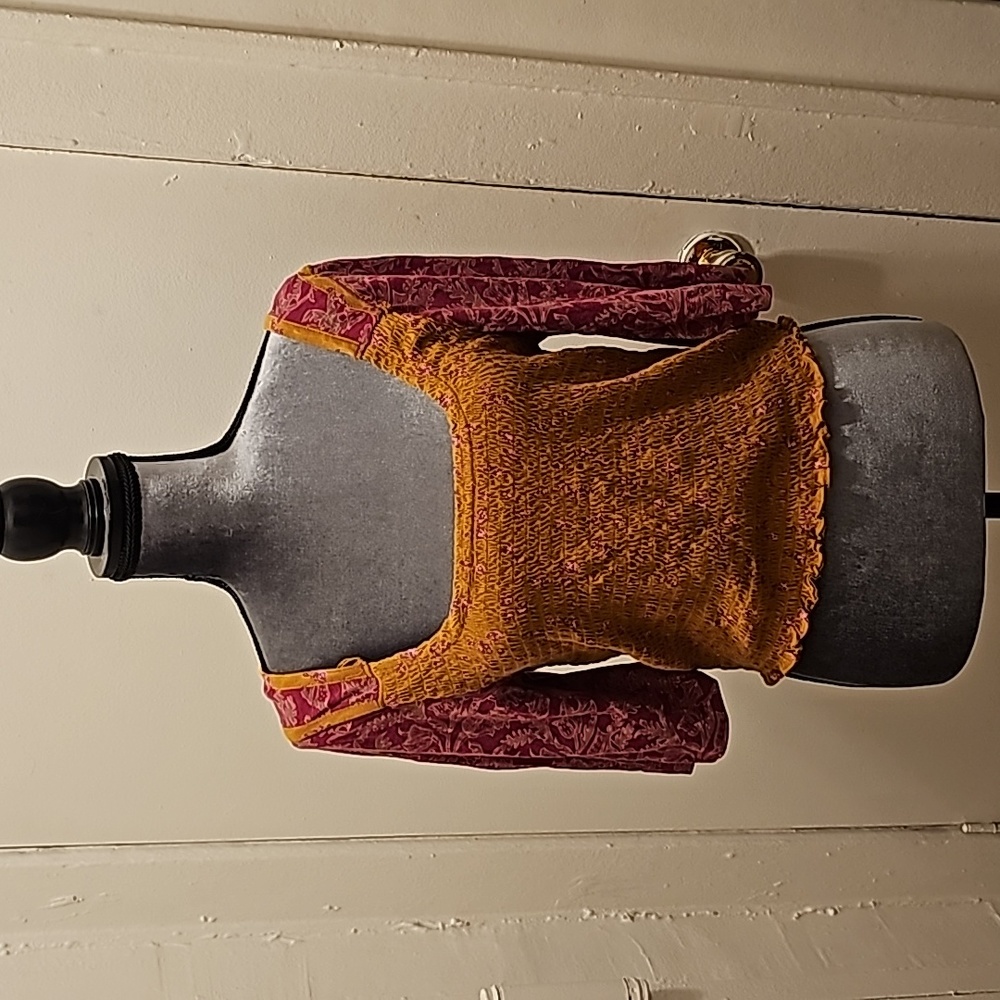 FREE PEOPLE TOP Size XL orange red and pink